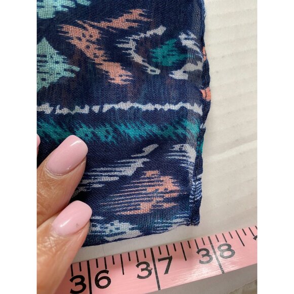 Womens Abstract Tribal Print Kimono Cardigan Wrap With Fringe Boho Fairy Y2K - Picture 6 of 7